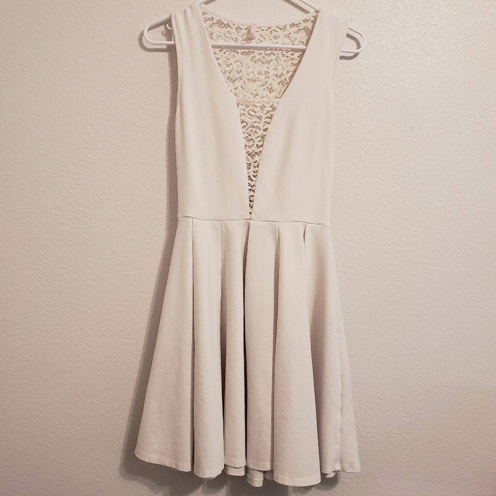 Lulu's | White Lace Skater Dress